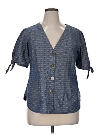 Pilcro by Anthropologie Short Sleeve Blouse (view 1)
