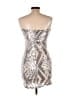 Blanc 100% Polyester Metallic Silver Cocktail Dress Size L - photo 2