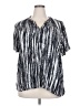 Gloria Vanderbilt Silver Short Sleeve Blouse Size XXL - photo 1
