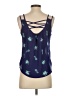 Mine 100% Polyester Blue Sleeveless Blouse Size S - photo 2