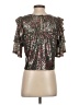 Saltwater LUXE 100% Polyester Silver Short Sleeve Blouse Size S - photo 2