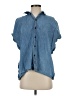 Madewell Blue Indigo Ruffle-Side Shirt Size XS - photo 1