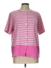 Cathy Daniels Stripes Pink Short Sleeve Blouse Size L - photo 1