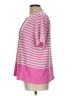 Cathy Daniels Stripes Pink Short Sleeve Blouse Size L - photo 5
