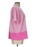 Cathy Daniels Stripes Pink Short Sleeve Blouse Size L - photo 4
