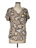 Apt. 9 100% Polyester Gray Short Sleeve Blouse Size L - photo 1