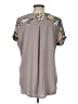 Apt. 9 100% Polyester Gray Short Sleeve Blouse Size L - photo 2