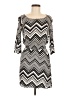 Ella Moss 100% Rayon Chevron-herringbone Black Gray Casual Dress Size M - photo 1