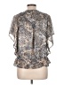 Nicola 100% Polyester Animal Print Silver Short Sleeve Blouse Size L - photo 2