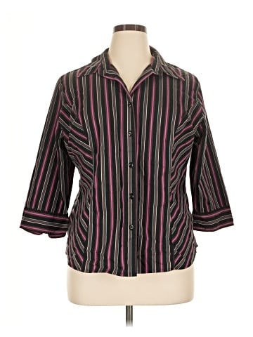 Apostrophe 3/4 Sleeve Button-Down Shirt (view 1)