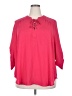 Torrid 100% Polyester Pink 3/4 Sleeve Blouse Size 2X Plus (2) - photo 1