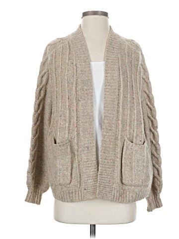 Madewell Bubble-Sleeve Cableknit Cardigan Sweater (view 1)