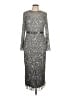 Mac Duggal 100% Polyester Silver Cocktail Dress Size 12 - photo 1