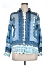 Zara Basic 100% Polyester Print Blue Long Sleeve Blouse Size XL - photo 1