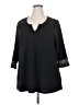 Paper Tee 100% Polyester Black 3/4 Sleeve Blouse Size 2X - photo 1