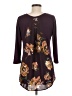 Le Lis Floral Burgundy 3/4 Sleeve Top Size M - photo 2
