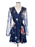 B.O.G Collective 100% Polyester Floral Blue Casual Dress Size XS - photo 1