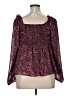 Torrid 100% Polyester Burgundy Long Sleeve Blouse Size 1X Plus (1) - photo 2