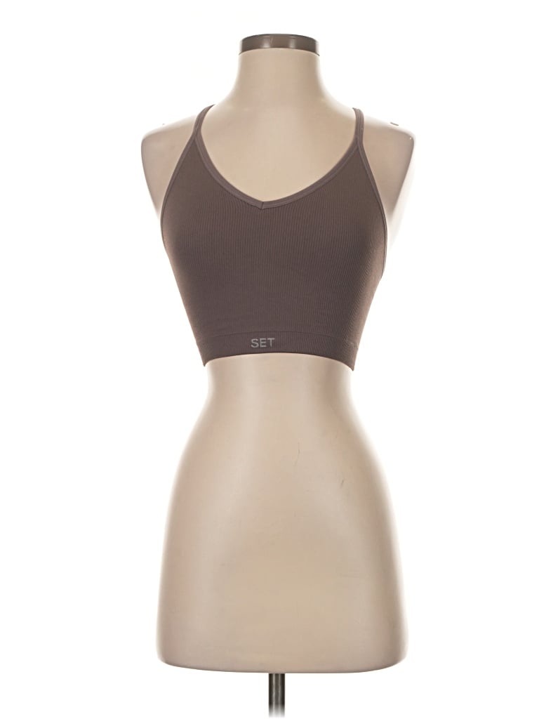 Set Active Tank Top Brown Halter Neckline Tops - Used - Size X-Small
