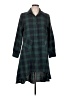 Unbranded 100% Polyester Plaid Green Casual Dress Size L - photo 1