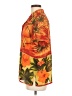 AGB 100% Polyester Tropical Orange Short Sleeve Blouse Size M - photo 5