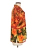 AGB 100% Polyester Tropical Orange Short Sleeve Blouse Size M - photo 4