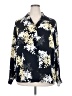 Emma James 100% Polyester Floral Black Long Sleeve Blouse Size 20w - photo 1