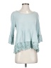 Cover Stitched 100% Rayon Teal 3/4 Sleeve Top Size S - photo 1
