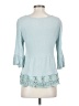 Cover Stitched 100% Rayon Teal 3/4 Sleeve Top Size S - photo 2
