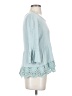 Cover Stitched 100% Rayon Teal 3/4 Sleeve Top Size S - photo 4