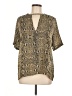Karlie Animal Print Gold Short Sleeve Blouse Size L - photo 1