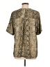 Karlie Animal Print Gold Short Sleeve Blouse Size L - photo 2