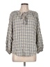 Shein Tweed Gray 3/4 Sleeve Button-Down Shirt Size L - photo 1