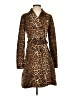 BCBGMAXAZRIA 100% Polyester Animal Print Brown Coat Size S - photo 1