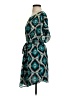 Tricia Fix 100% Polyester Print Teal Casual Dress Size S - photo 5