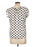 NY Invasion Polka Dots Ivory Short Sleeve Blouse Size L - photo 2