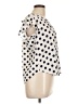 NY Invasion Polka Dots Ivory Short Sleeve Blouse Size L - photo 4