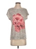 Unbranded 100% Polyester Floral Gray Short Sleeve T-Shirt Size S - photo 1