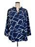 Shein Curve Print Blue 3/4 Sleeve Blouse Size 20 Plus (4) - photo 1