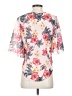 Shein 100% Polyester Floral Ivory Short Sleeve Blouse Size 4 - photo 2