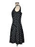 Chaps Polka Dots Black Casual Dress Size 4 - photo 5