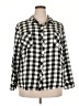 Joe Boxer 100% Cotton Checkered-gingham Black 3/4 Sleeve Button-Down Shirt Size 2X - photo 1