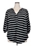 Torrid Stripes Black 3/4 Sleeve Blouse Size 2X Plus (2) - photo 1