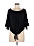 Express 100% Polyester Black Short Sleeve Blouse Size M - photo 1