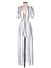 Crystal Doll 100% Polyester Stripes White Jumpsuit Size 3 - photo 1