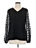 Unbranded 100% Polyester Black Long Sleeve Blouse Size M - photo 1