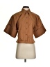 Helsa 100% Cotton Brown Short Sleeve Blouse Size S - photo 1