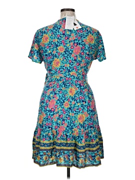slim fit dress slacks Maeve Dress Filigree Blue and Green M main image 1