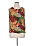 Halston 100% Polyester Floral Red Orange Sleeveless Blouse Size 16 - photo 1