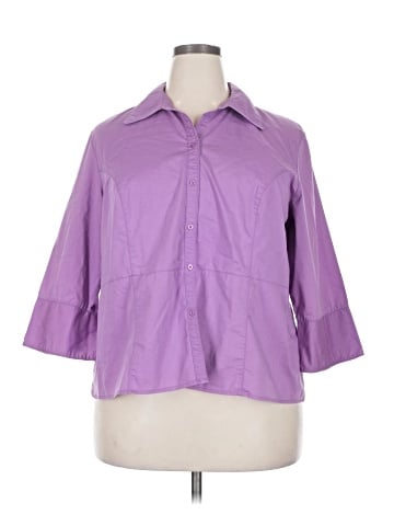 Lane Bryant 3/4 Sleeve Button-Down Shirt (view 1)